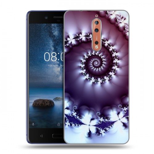 Дизайнерский пластиковый чехол для Nokia 8 Абстракции Спираль