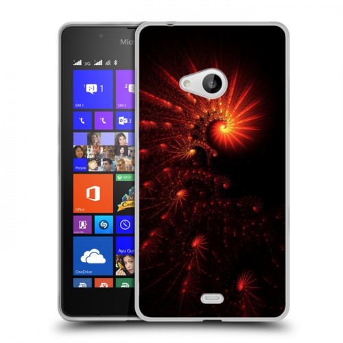 Дизайнерский пластиковый чехол для Microsoft Lumia 540 Абстракции Спираль