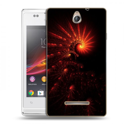 Дизайнерский пластиковый чехол для Sony Xperia E Абстракции Спираль