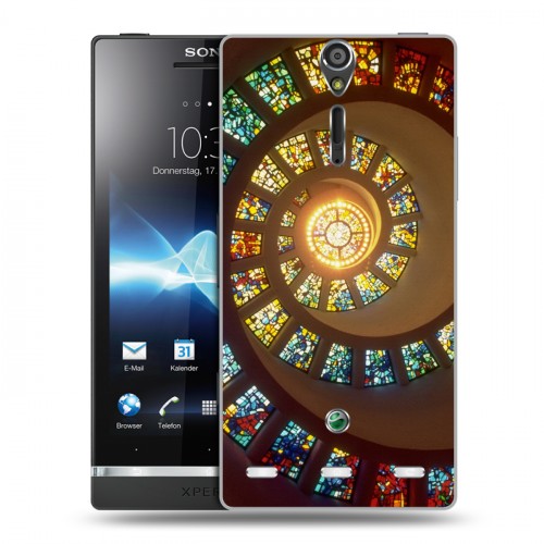 Дизайнерский пластиковый чехол для Sony Xperia S Абстракции Спираль