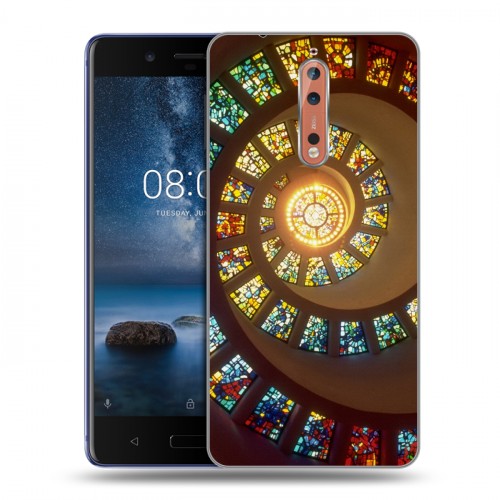 Дизайнерский пластиковый чехол для Nokia 8 Абстракции Спираль