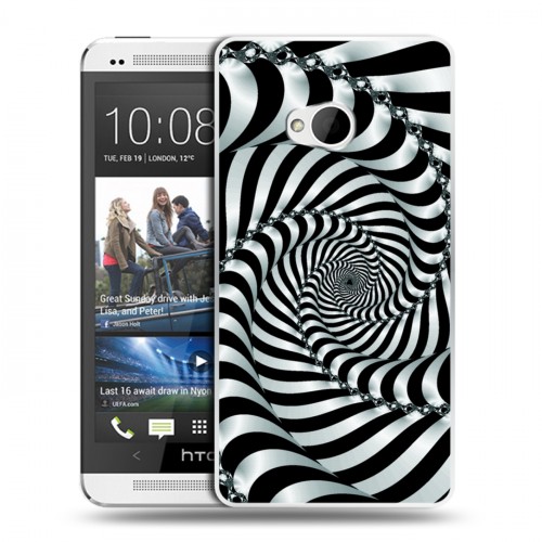 Дизайнерский пластиковый чехол для HTC One (M7) Dual SIM Абстракции Спираль