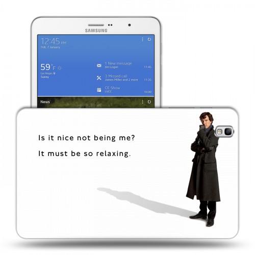 Дизайнерский силиконовый чехол для Samsung Galaxy Tab Pro 8.4 Шерлок