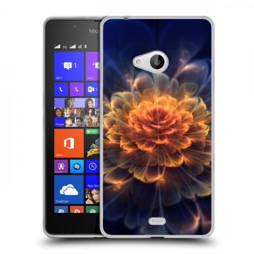 Дизайнерский пластиковый чехол для Microsoft Lumia 540 Абстракции Фрактал