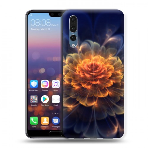 Дизайнерский силиконовый с усиленными углами чехол для Huawei P20 Pro Абстракции Фрактал