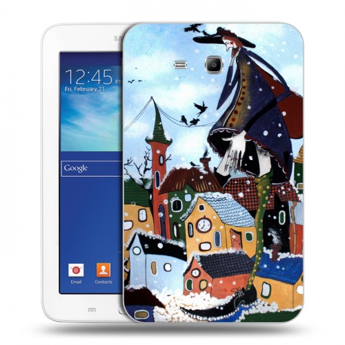 Дизайнерский силиконовый чехол для Samsung Galaxy Tab 3 Lite зима