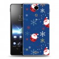 Дизайнерский пластиковый чехол для Sony Xperia TX Новогодние паттерны