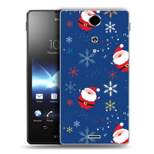 Дизайнерский пластиковый чехол для Sony Xperia TX Новогодние паттерны