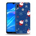 Дизайнерский пластиковый чехол для Huawei Y6 (2019) Новогодние паттерны