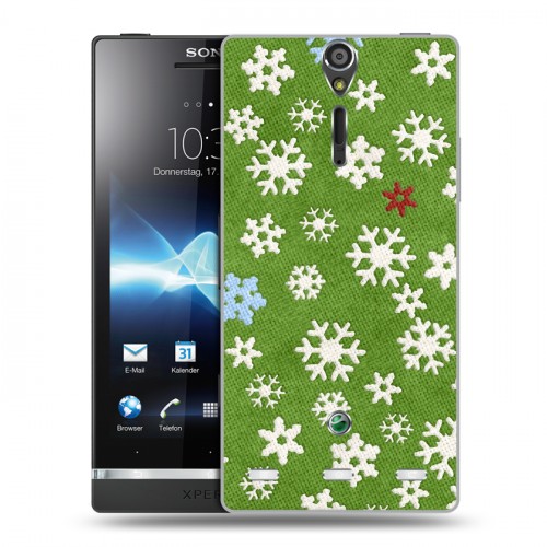 Дизайнерский пластиковый чехол для Sony Xperia S Новогодние паттерны