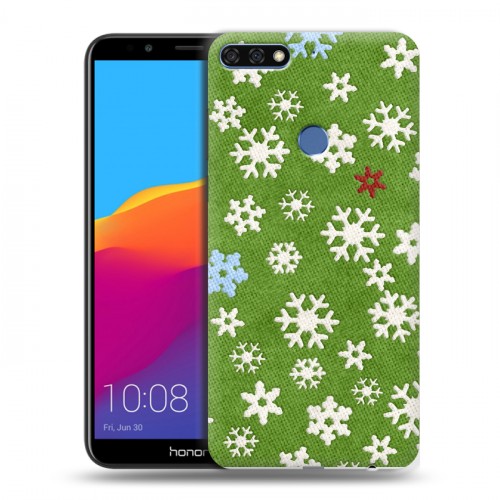 Дизайнерский пластиковый чехол для Huawei Honor 7C Pro Новогодние паттерны