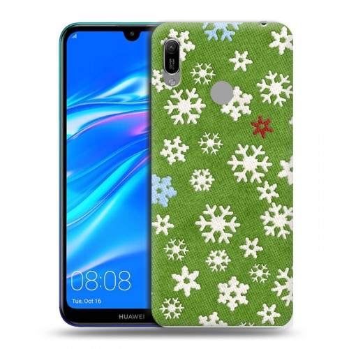 Дизайнерский пластиковый чехол для Huawei Y6 (2019) Новогодние паттерны