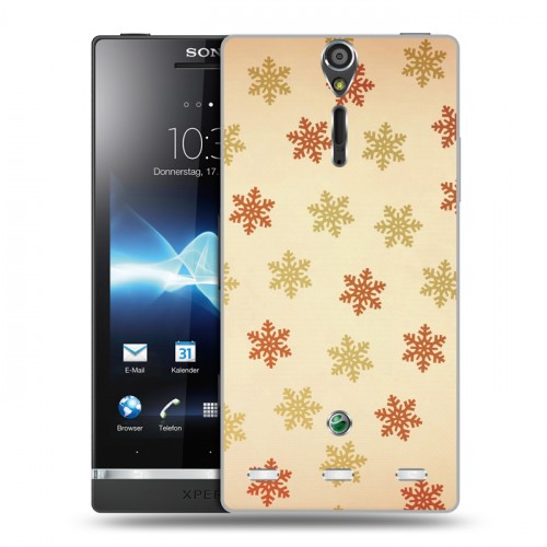 Дизайнерский пластиковый чехол для Sony Xperia S Новогодние паттерны