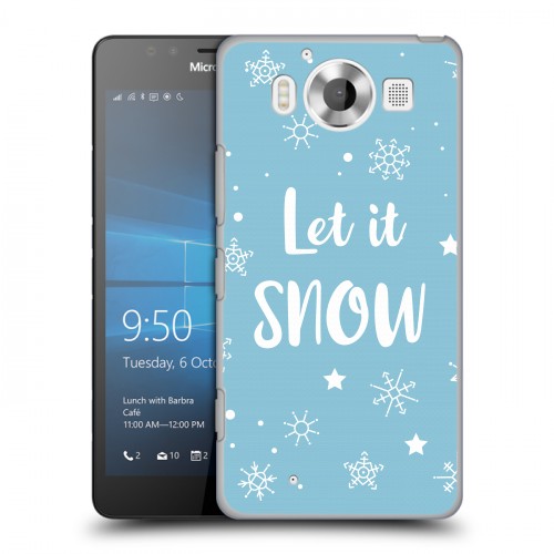 Дизайнерский пластиковый чехол для Microsoft Lumia 950 снежинки