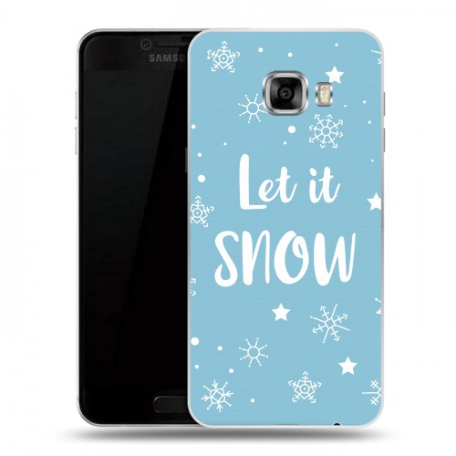 Дизайнерский пластиковый чехол для Samsung Galaxy C5 снежинки