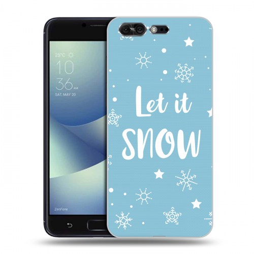 Дизайнерский пластиковый чехол для ASUS ZenFone 4 Pro снежинки