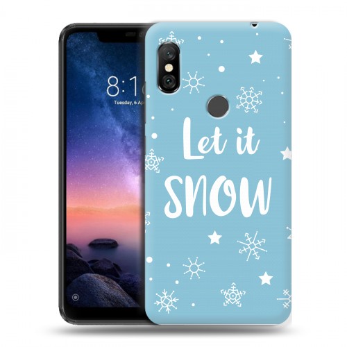 Дизайнерский пластиковый чехол для Xiaomi RedMi Note 6 Pro снежинки