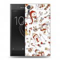 Дизайнерский пластиковый чехол для Sony Xperia XZs новогодний паттерн