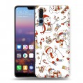 Дизайнерский силиконовый с усиленными углами чехол для Huawei P20 Pro новогодний паттерн