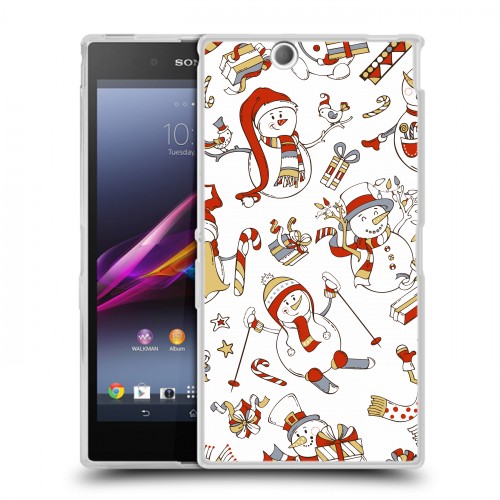 Дизайнерский пластиковый чехол для Sony Xperia Z Ultra  новогодний паттерн