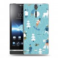 Дизайнерский пластиковый чехол для Sony Xperia S Новогодний паттерн