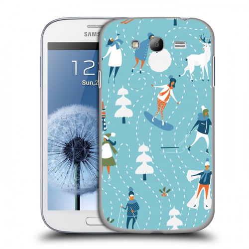 Дизайнерский пластиковый чехол для Samsung Galaxy Grand Новогодний паттерн