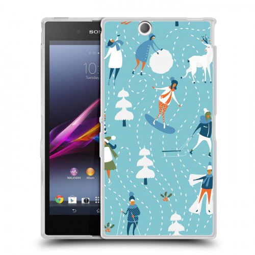 Дизайнерский пластиковый чехол для Sony Xperia Z Ultra  Новогодний паттерн