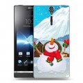 Дизайнерский пластиковый чехол для Sony Xperia S Снеговик