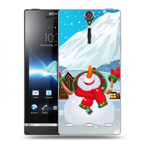 Дизайнерский пластиковый чехол для Sony Xperia S Снеговик