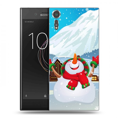 Дизайнерский пластиковый чехол для Sony Xperia XZs Снеговик