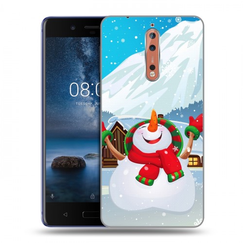 Дизайнерский пластиковый чехол для Nokia 8 Снеговик