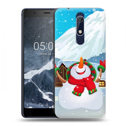 Дизайнерский пластиковый чехол для Nokia 5.1 Снеговик