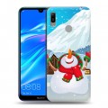 Дизайнерский пластиковый чехол для Huawei Y6 (2019) Снеговик