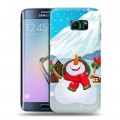 Дизайнерский силиконовый чехол для Samsung Galaxy S6 Edge Снеговик
