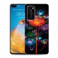 Дизайнерский пластиковый чехол для Huawei P40 Абстракции Фрактал