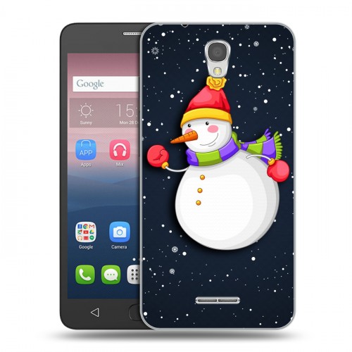 Дизайнерский силиконовый чехол для Alcatel Pop 4 Снеговик