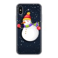 Дизайнерский силиконовый чехол для Iphone x10 Снеговик