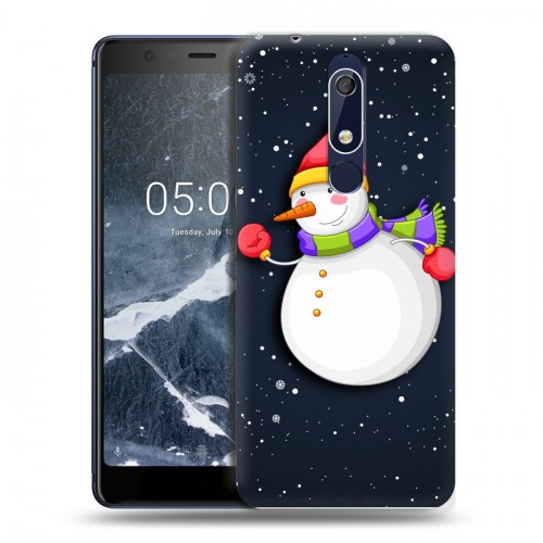 Дизайнерский пластиковый чехол для Nokia 5.1 Снеговик