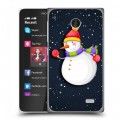 Дизайнерский пластиковый чехол для Nokia X Снеговик