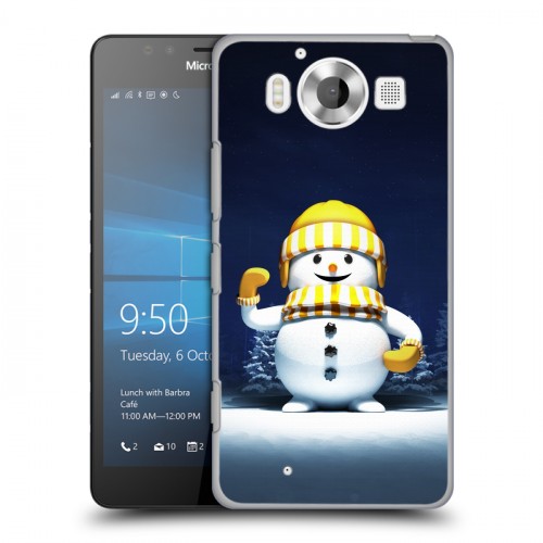 Дизайнерский пластиковый чехол для Microsoft Lumia 950 Снеговик