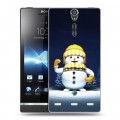 Дизайнерский пластиковый чехол для Sony Xperia S Снеговик