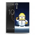 Дизайнерский пластиковый чехол для Sony Xperia XZs Снеговик