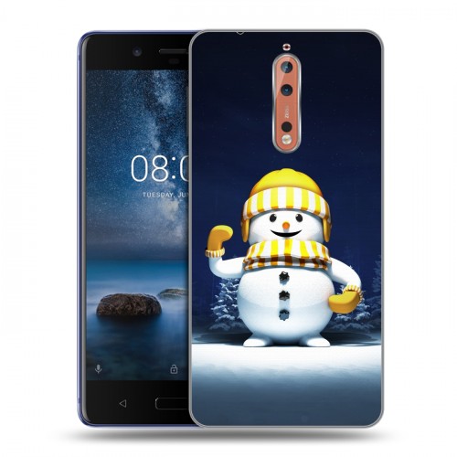 Дизайнерский пластиковый чехол для Nokia 8 Снеговик