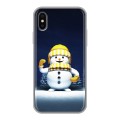 Дизайнерский силиконовый чехол для Iphone x10 Снеговик