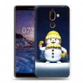 Дизайнерский пластиковый чехол для Nokia 7 Plus Снеговик