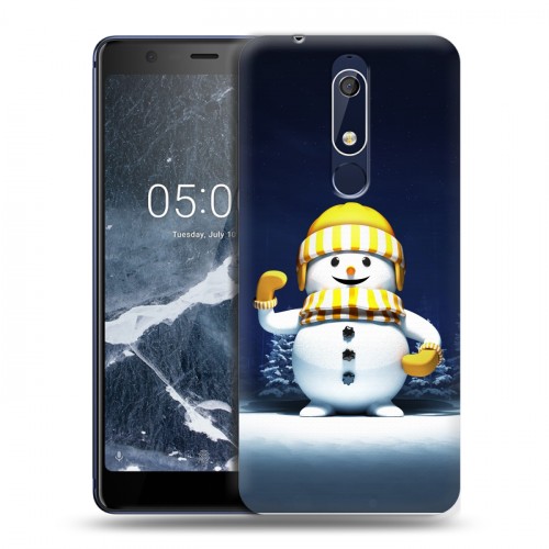 Дизайнерский пластиковый чехол для Nokia 5.1 Снеговик