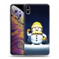 Дизайнерский силиконовый чехол для Iphone Xs Max Снеговик