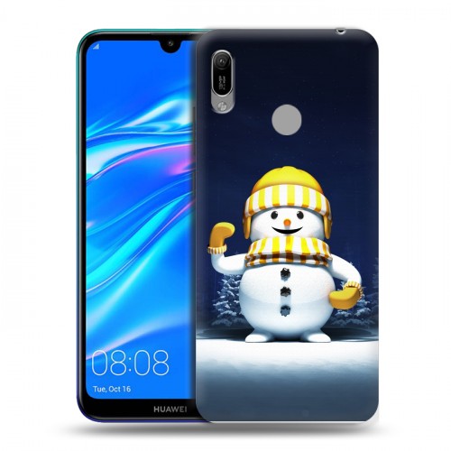 Дизайнерский пластиковый чехол для Huawei Y6 (2019) Снеговик