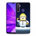 Дизайнерский силиконовый чехол для Realme 5 Снеговик