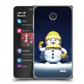 Дизайнерский пластиковый чехол для Nokia X Снеговик